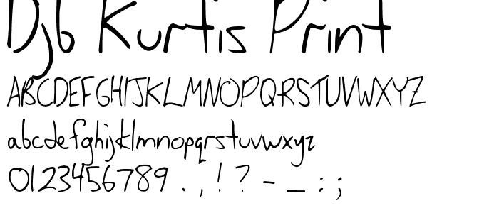 DJB KURTIS print font